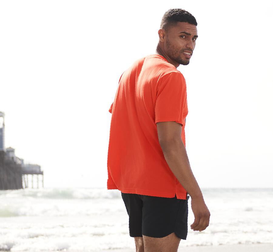 Hoka One One Mens Tee - Brand - Red - IERZ67930